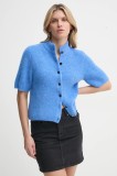 Gestuz cardigan din l&acirc;nă culoarea violet, 10910034