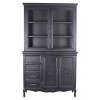 Bufet mare din lemn masiv negru cu decoratiuni HMD322, Comode si bufete