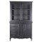 Bufet mare din lemn masiv negru cu decoratiuni HMD322
