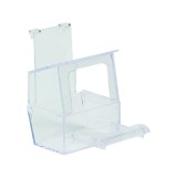 HRANITOARE ADAPATOARE CU TREAPTA PENTRU PASARI EXOTICE TRANSPARENTA FLAMINGO 6x7x9CM