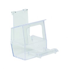 HRANITOARE ADAPATOARE CU TREAPTA PENTRU PASARI EXOTICE TRANSPARENTA FLAMINGO 6x7x9CM