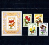 Anguilla 1982 - Flori, fluturi, Pasti, serie si colita neuzata