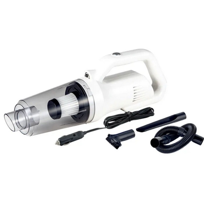 Aspirator auto 12v fara sac, filtru hepa lavabil, 60w, putere de absorbtie 5kpa, compact si portabil
