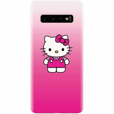 Husa silicon pentru Samsung Galaxy S10, Cute Pink Catty foto