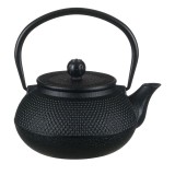 Cumpara ieftin Ceainic fonta tip chinezesc Sakura Tea, 600 ml, sita inclusa, puncte in relief, Negru, General