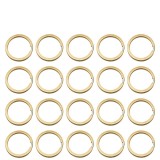 Cumpara ieftin Set 20 inele pentru chei, auriu 3.4 cm, grosime 2.5 mm, inele metalice tip breloc pentru organizare chei, accesorii, etichete si proiecte creative