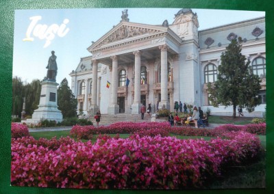 ✅RO carte postala Iasi - folio aur &amp;quot;Teatrul National Vasile Alecsandri &amp;quot; , oriz. , noua , necirculata foto