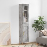 Cumpara ieftin Dulap &icirc;nalt, gri beton, 34,5x34x180 cm, lemn prelucrat