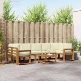 vidaXL Set de canapele de exterior cu pernă 8 pcs Natural și Crem 3366153