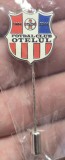 Insigna aniversara 50 ani Otelul Galati 1964-2014, cu ac si siguranta, in tipla
