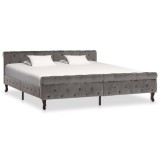 Cumpara ieftin Cadru de pat, gri, 180 x 200 cm, catifea
