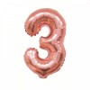 Balon din Folie Cyrax, Cifra 3, 81 cm, Pentru Aer sau Heliu, Bulk, Roz Auriu
