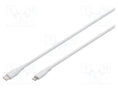 Cablu USB 2.0 DIGITUS Lightning - USB C, 2m, alb, nichelat foto