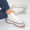 Sneakers dama albi din textil Faye, 39