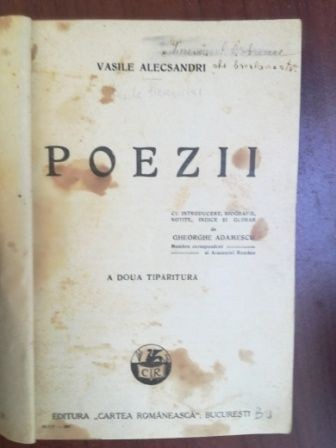 Poezii- Vasile Alecsandri A doua tiparitura