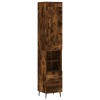 Dulap inalt, stejar fumuriu, 34,5x34x180 cm, lemn prelucrat