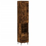 Dulap inalt, stejar fumuriu, 34,5x34x180 cm, lemn prelucrat
