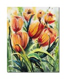 Cumpara ieftin Tablou cu lalele pictat manual, 50x40cm acril pe panza, Kenny Varniote