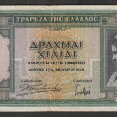 Grecia, 1000 drahme 1939_XF_zeita Atena si Partenonul_B 009 090435