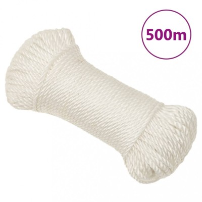 vidaXL Fr&amp;acirc;nghie de lucru, alb, 3 mm, 500 m, polipropilenă foto