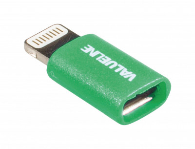 Adaptor USB Lightning tata - micro USB mama verde Valueline foto