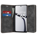 Husa premium tip carte pentru realme c65 - protectie 360 confy, black, Techsuit