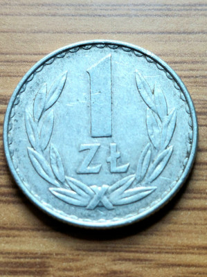 Moneda Polonia 1 Zlot 1977 foto