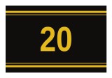Sticker autoadeziv nr. 20 - Signetten SAFE auriu pe fundal negru