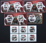 R.DU TCHAD-MOTOCICLETE-SET 6 V.+4 S/Sh.NEOBLITERATE-DANTELATE-MNH** - EP 056, Africa, Transporturi
