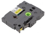 Bandă Adezivă 6mm x 8m Galbenă cu Scris Negru