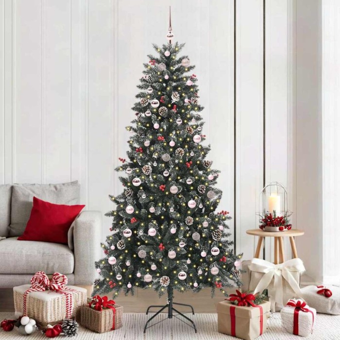 vidaXL Brad de Crăciun artificial cu 300 LED Verde 114 x 114 x 210 cm 3395894