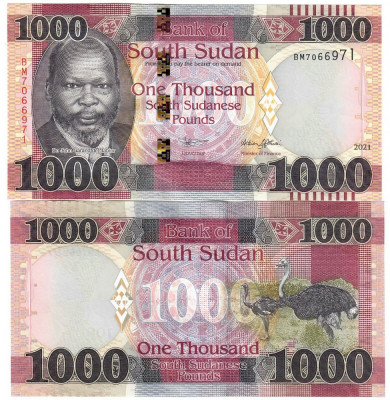 SUDAN DE SUD █ bancnota █ 1000 Pounds █ 2021 █ P-17 █ UNC █ necirculata foto