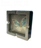 Cumpara ieftin Scrumiera clasica Gri Blue Butterfly