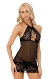 Cumpara ieftin LIV75-1 Lenjerie babydoll cu dantela la extremitati, chilot inclus