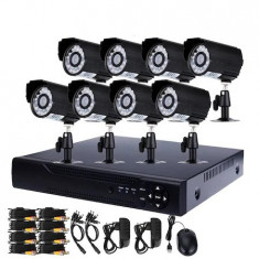 Kit de supraveghere AHD 8 camere, CCTV HDMI, infrarosu, vizualizare de pe internet, calculator, tableta sau smartphone foto