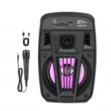 Boxa portabila cu microfon ZQS6145, 36W PMPO, BT/FM/USB, RGB