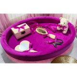 Tavita Mot/Turta, Ovala din Catifea cu 7 Piese - Roz Inchis - TPT527