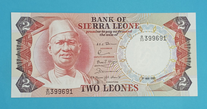 Sierra Leone 2 Leones 1980 &#039;Siaka Stevens&#039; UNC serie: B/33 399691