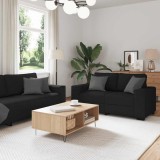Gossi set de canapele cu perne, 3 piese, negru, textil