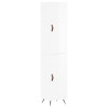 Dulap inalt, alb extralucios, 34,5x34x180 cm, lemn prelucrat