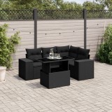Cumpara ieftin Gossi set mobilier de gradina cu perne, 5 piese, negru, poliratan