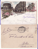 Salutari din Bucuresti - litografie 1899-Palatul Cesianu
