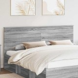 vidaXL Tăblie cap cu headboard Gri Sonoma 200 cm Lemn compozit 887721