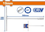 WADFOW - CHEIE TUBULARA CU MANER IN T - 19MM, 200X310MM PowerTool TopQuality