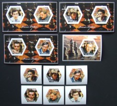 R.DU TCHAD-SAHISTI CELEBRI-SET 6 V.+4 S/Sh.NEOBLITERATE-DANTELATE-MNH** - EP 043