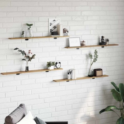 vidaXL Raft pentru cărți 4 pcs Maro 100 x 10 x 1.5 cm Lemn compozit foto