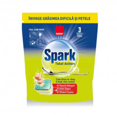 Detergent de vase Sano Spark Total Action, 3 tablete