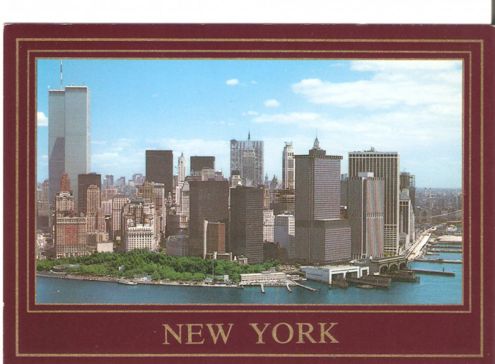 SUA NEW YORK CITY: WTC TWIN TOWERS EMPIRE STATE BUILDING UNUSED POSTCARD
