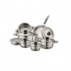 Set oale inox 16 piese Kitchen Pro, 9 straturi, capace incluse