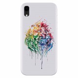 Husa silicon pentru Apple Iphone XR, Paint Illustration Lion Head